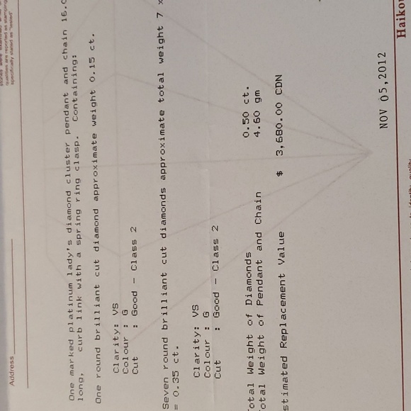 Genuine Diamond Necklace with Appraisal - Picture 4 of 5